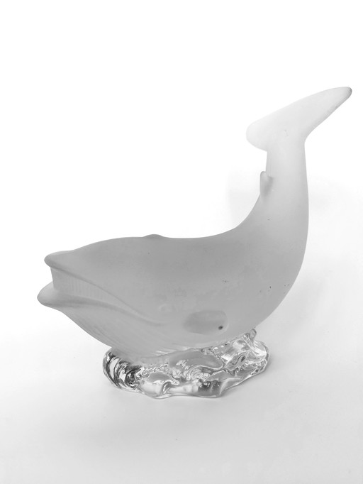 Sculpture en verre Baleine par Goebel design vintage 1978
