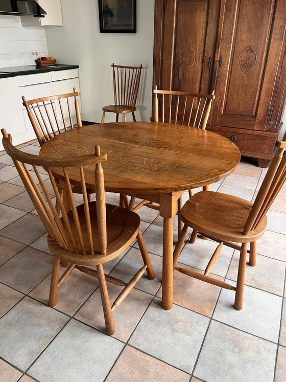 Sedie da pranzo a fuso vintage De Ster Gelderland, Legno, Marrone (foto 4 di 9)
