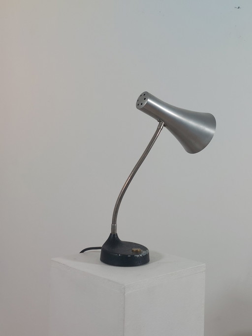 Vintage Mid Century Hillebrand Table Lamp Desk Lamp Gooseneck Crinkle Lacquer 1960s