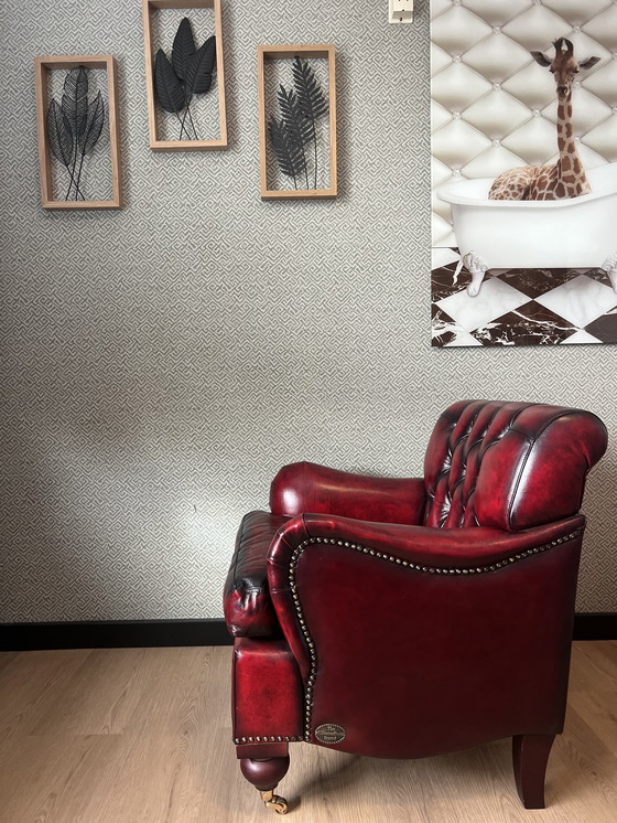 Image 1 of Sedia - Poltrona Chesterfield Bolton - Rosso antico - Pelle