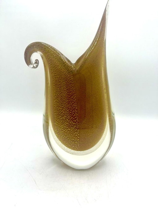 Flavio Poli Seguso Gold Inkrustation Sommerso Murano Kunstglas , Italien 1970S