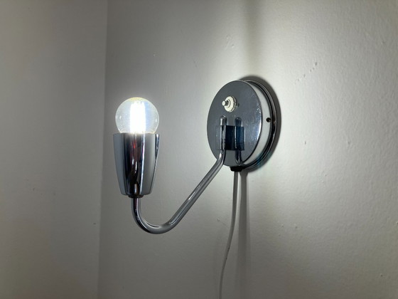 Functionalist Wall Lamp by Zukov, Czechoslovakia, 1940s – Wall lights, Chrome (photo 8 of 9)