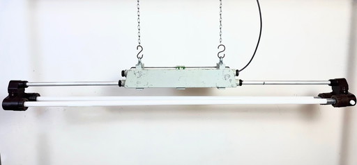 Tube lumineux gris industriel d'Elektrosvit, années 1970