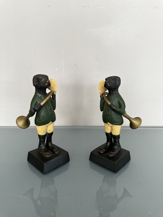 Image 1 of Französische Liebhaber-Statuen aus grüner Bronze