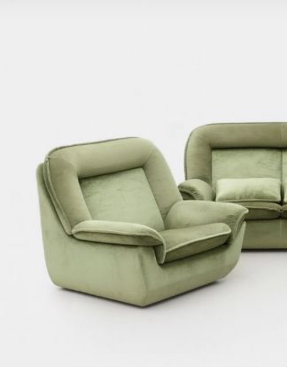 Image 1 of Retro bank & fauteuils- sofa set Nordika jaren 70 vintage design groen
