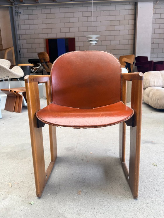 Sedia Vintage B&B Italia Dialogo Afra & Tobia Scarpa – Poltrone, Leather, Wood (photo 3 of 13)