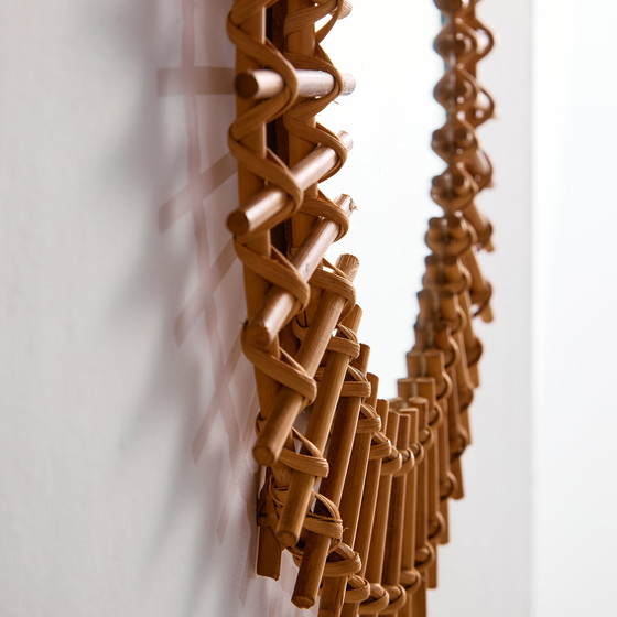 Image 1 of MK10881 Specchio con cornice in canna e rattan