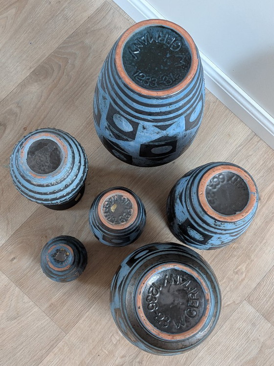 Image 1 of Curated 6-Piece "Ankara" Collection by Carstens Tönnieshof – Iconic Mid-Century Modern West German Fat Lava Pottery