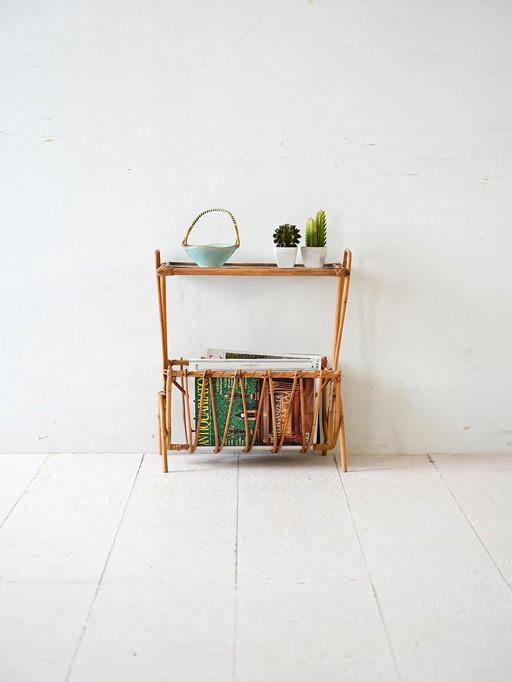 Vintage Swedish Bamboo Magazine Rack