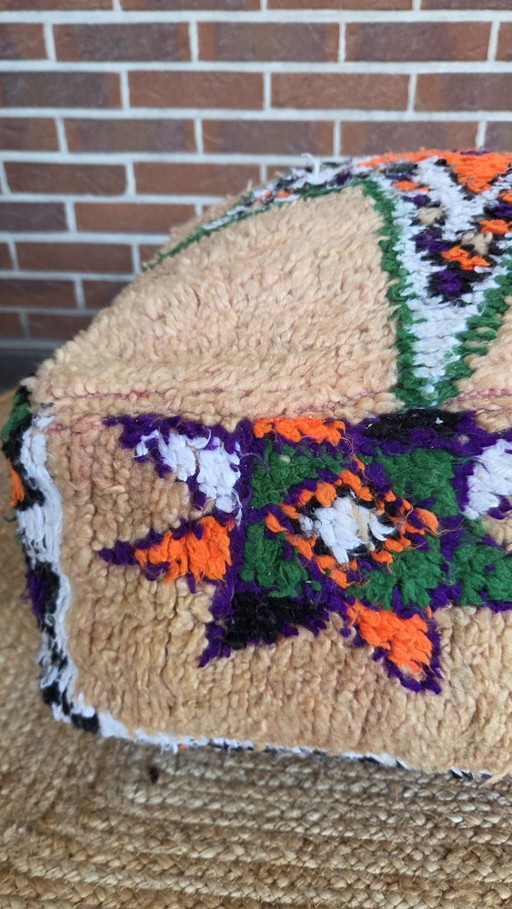 Pouf berbère Kelim vintage – hockers en poefs, Wool (photo 2 of 6)