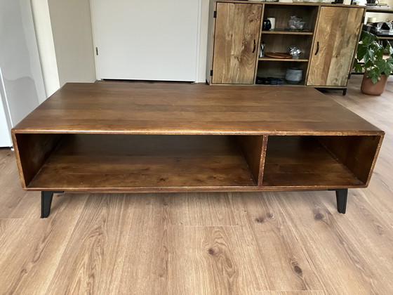 Image 1 of Industrial coffee table in walnut wood