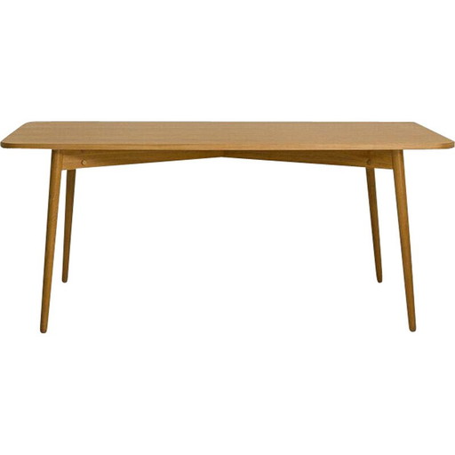 Table de salle à manger vintage en chêne massif, France