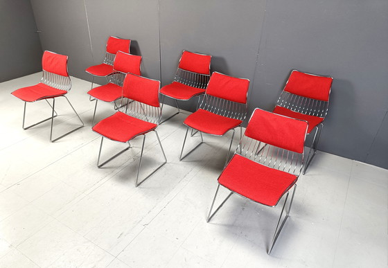 Image 1 of Set Of 8 Dining Chairs By Rudi Verelst For Novalux, 1970S