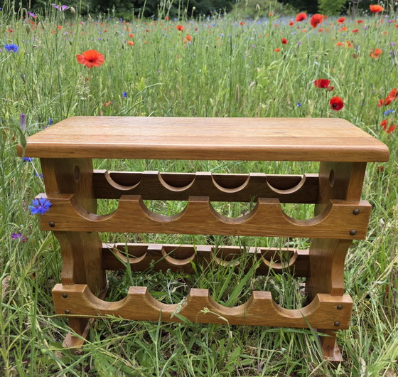 Image 1 of Solid Oak Wine Rack 8 Bottles 60s/70s