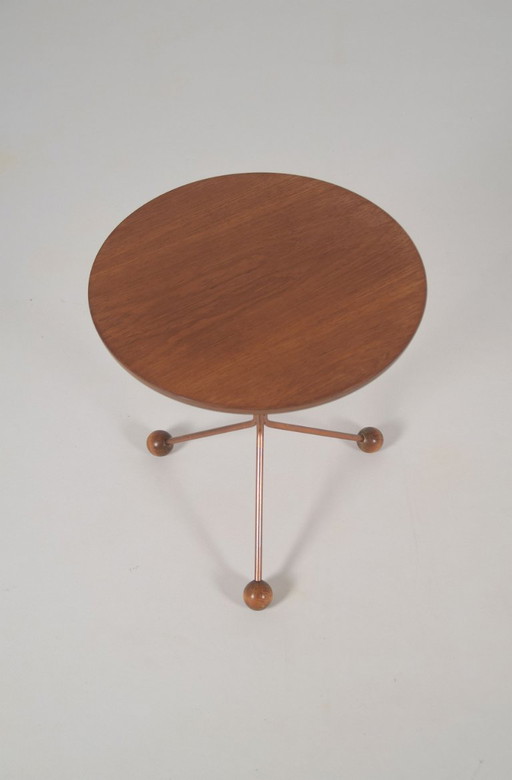 Zweedse Bijzettafel Model 99 Door Albert Larsson Voor Alberts Tibro, Jaren '50 – Wood, Copper (photo 2 of 6)