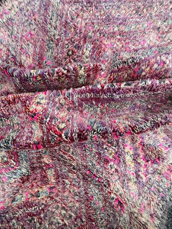 Image 1 of Boujad tapijt 210x390 cm – Vintage Marokkaans tapijt – Groot handgemaakt wollen vloerkleed