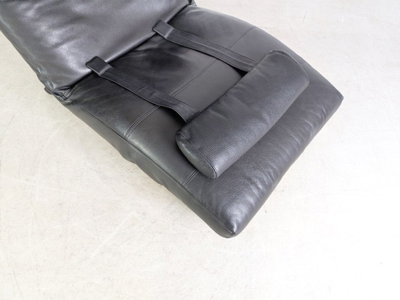 Image 1 of Originele Niels Eilersen fauteuil Jens Juul lounger leer zwart 1980