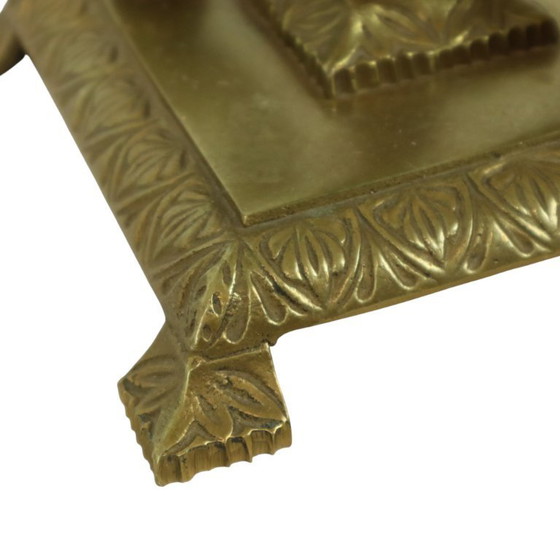 Image 1 of Brass Table Lamp Mythical Dolphins