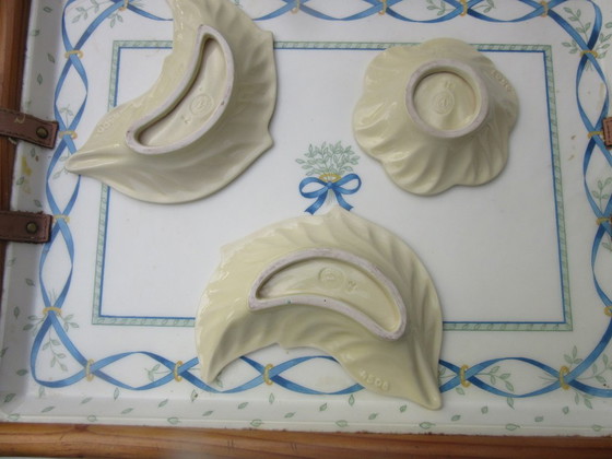 Image 1 of 3 Verceram Art Deco ceramic set of  serving trays signed and numbered 