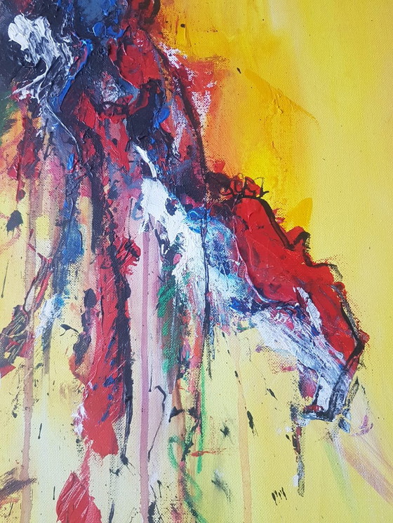 Image 1 of People on the way to...,abstract 3D schilderij gemaakt in acryl en inkt.