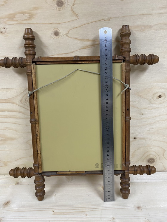 Image 1 of Vintage Franse bamboe spiegel