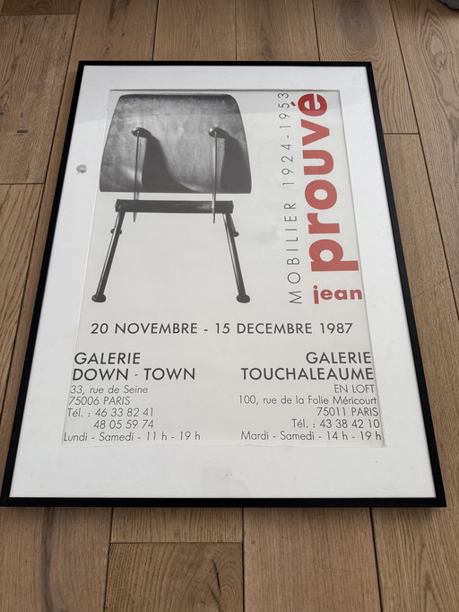 Affiche expo jean prouvé 1987 galerie down town design exhibit perriand eames
