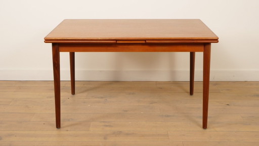 Vintage dining table | teak | Extendable | 130 cm