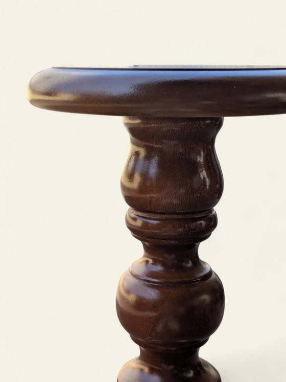 Rara colonna porta piante in legno massello tornita a mano – Vintage Mid-Century, inutilizzata, decorazione (photo 6 of 11)