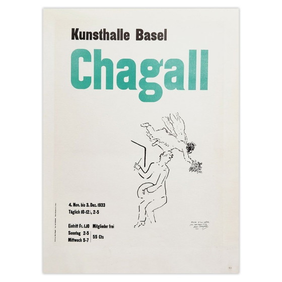 Image 1 of Marc CHAGALL AF 1953 - Kunsthalle Basel  poster 1959