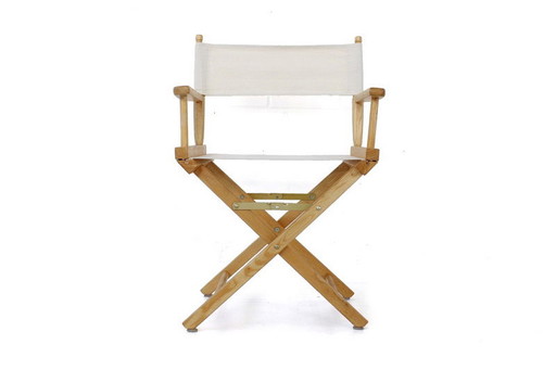 Silla de director vintage como nueva / silla de director plegable con funda de lino de alta calidad