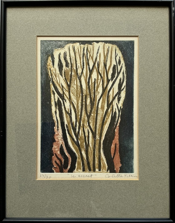 Colette Pettier - Le Secret, aguafuerte y aguatinta de 1966 – Pinturas y dibujos, Paper (photo 3 of 11)