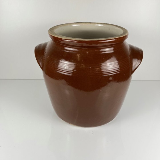 Grande Vaso Antico in Gres per Confit / Grasso, Marrone, 1900 – Vasi per piante, Ceramica (photo 5 of 11)