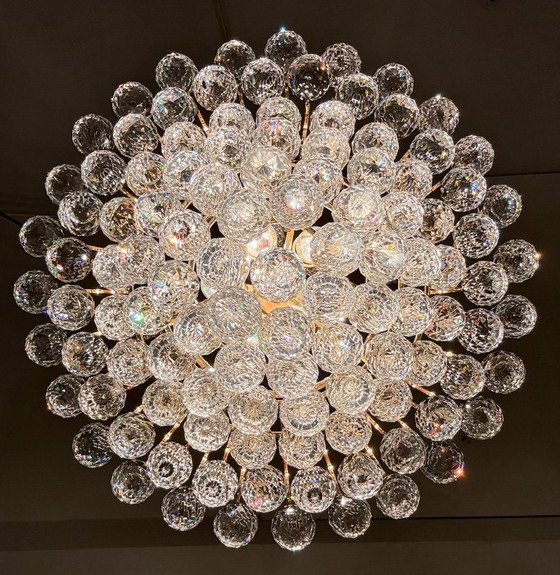 Image 1 of Lámpara de techo/araña con pantallas de cristal de Ernst Palme, Hollywood Regency, Alemania, década de 1960