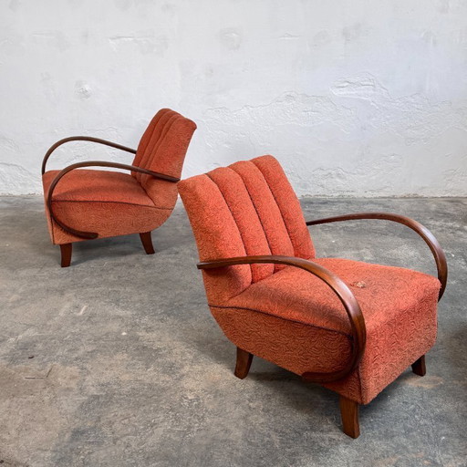 Pareja de sillones Halabala H-410, década de 1930 – Art Déco checoslovaco