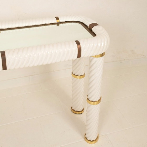 Image 1 of Console en porcelaine et laiton de Tommaso Barbi, 1970