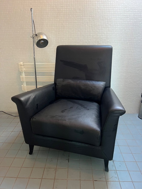Image 1 of Auténtico sillón Poltrono Frau, cuero negro, impecable