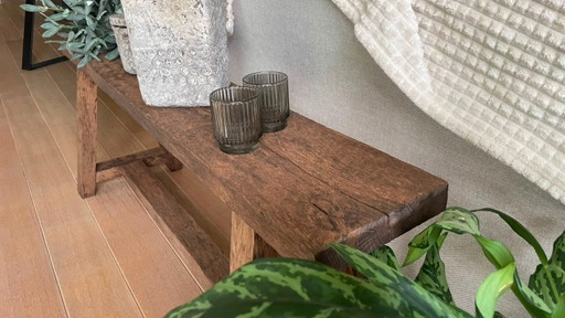 Handmade bench made of solid oak – bijzettafels, Wood (photo 2 of 5)