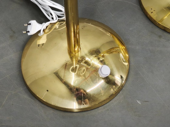 Set aus 4 Space Age Stehleuchten aus Messing und Blasenglas, Kamenický Šenov – Brass (photo 9 of 15)