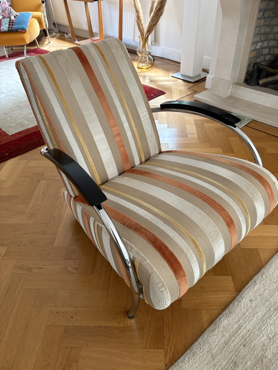 Image 1 of 2 Gelderland Lotus 5470 Sessel von Jan Des Bouvrie. Polsterung von Designers' Guild.