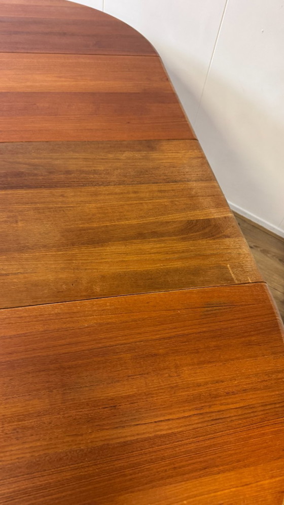 Image 1 of Teak XXL Dining Table, Extendable from Round to Oval, Dyrlund