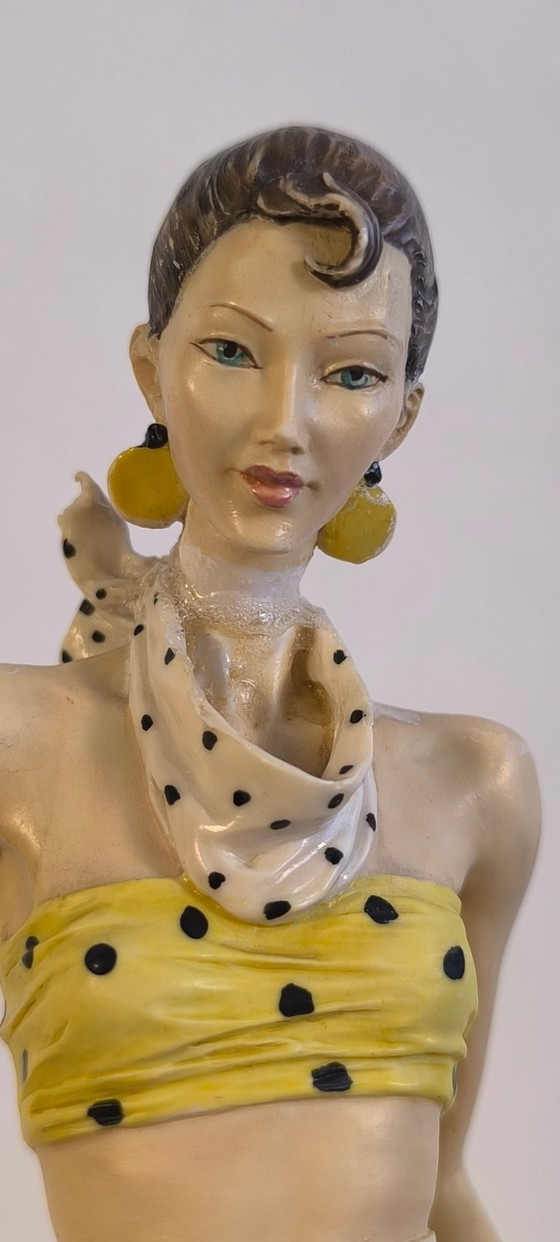 Image 1 of 😍✨ Stunning Large Vintage Statue "Fashion Lady" by Antoni Famery – Italy, c. 1990 ✨😍