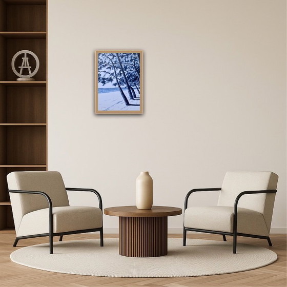 Image 1 of Inchiostro indaco su carta bianca, 40x30cm