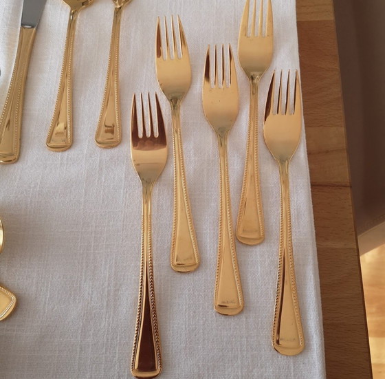 Image 1 of Posate Imperiali Olympia 37 pezzi placcati oro duro con oro 24 carati