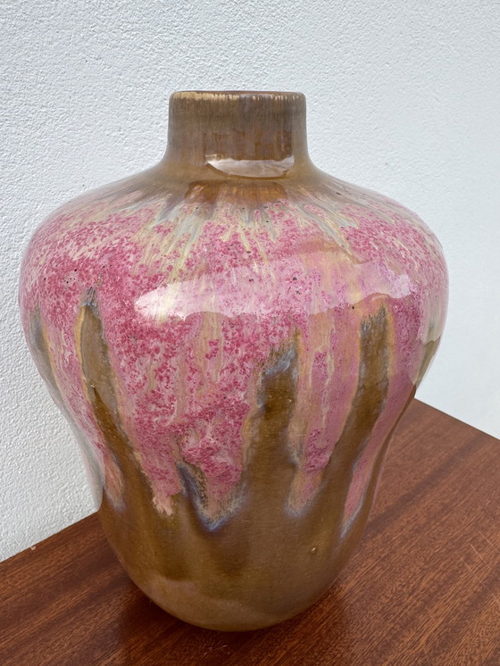 Image 1 of Vaso in gres smaltato rosa Art Déco