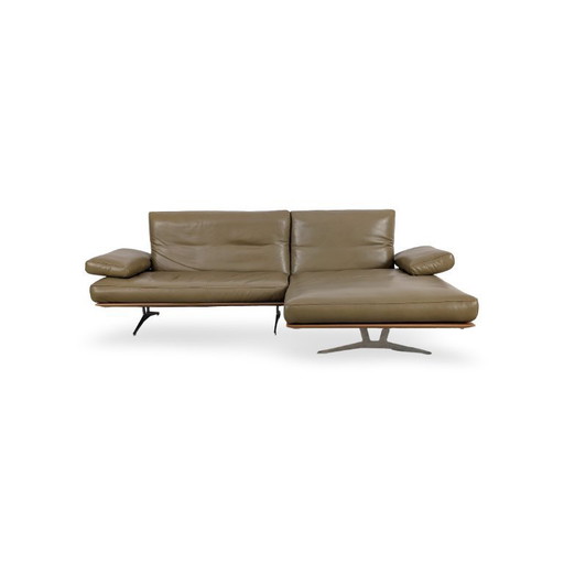 Original Koinor Marylin corner sofa, leather sofa, designer couch, green