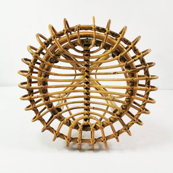 Image 1 of Kruk van rotan en bamboe, ontworpen door Franco Albini, Italië, jaren 60.