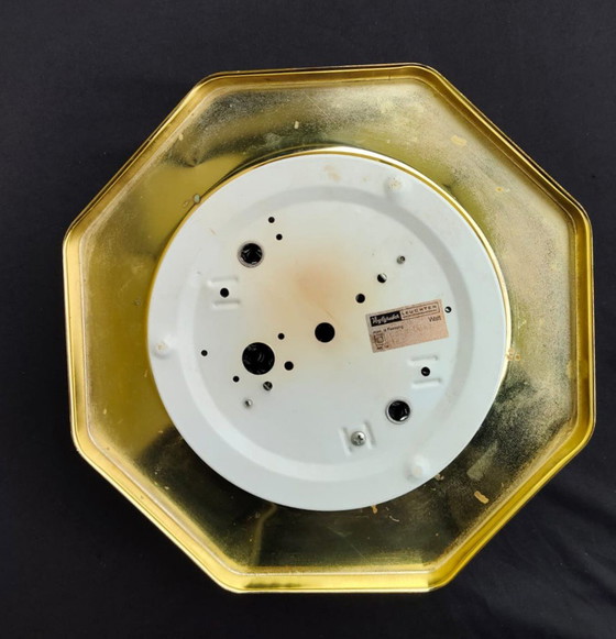Image 1 of Plafonnier design milieu du siècle – Verre dépoli et laiton – Années 1960/70