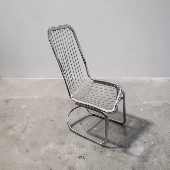Set of 6 Mid Century Space Age Chrome Dining chairs Gastone Rinaldi Flynn (photo 6 of 12)