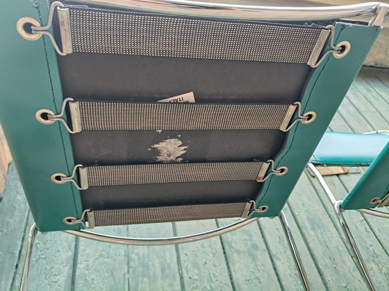 Image 1 of 3x Vintage leather bar stools - style Giandomenico Belotti for Alias