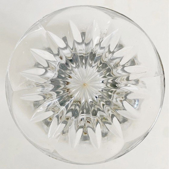 Image 1 of Vase en cristal vintage motif art déco 1950s